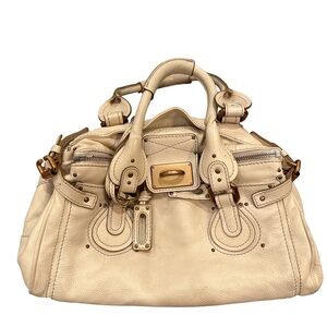 Vintage Chloe Cream Paddington Satchel with Gold Accents NO LOCK